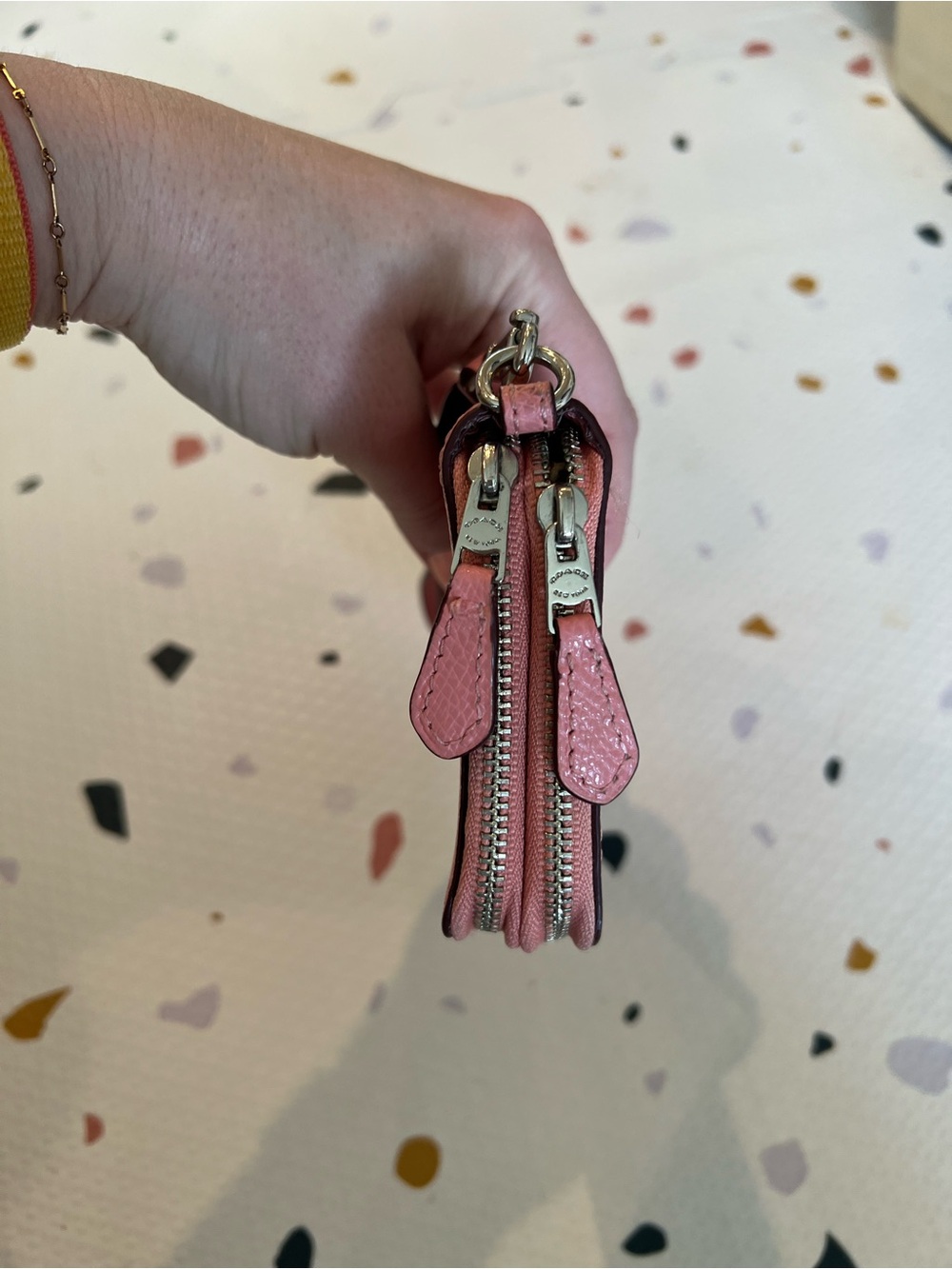 Coach Pink Leather Zip Wristlet Wallet - Picture 6 of 14